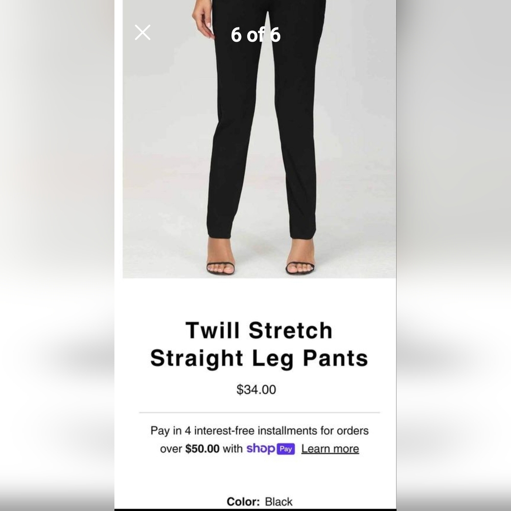 BNWT WOMEN'S 89th+Madison BRAND STRETCH TWILL DRESS/CASUAL BLACK PANTS 10 MED